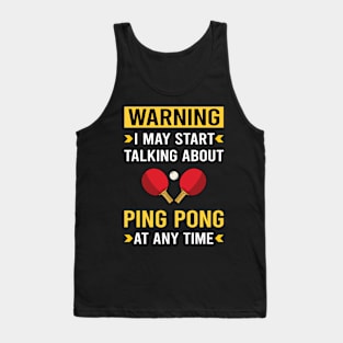 Warning Ping Pong Table Tennis Tank Top